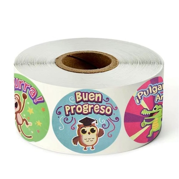 500pcs/roll Reward Stickers Spanish Encouragement Sticker Roll For Students Moti - Picture 2 of 5